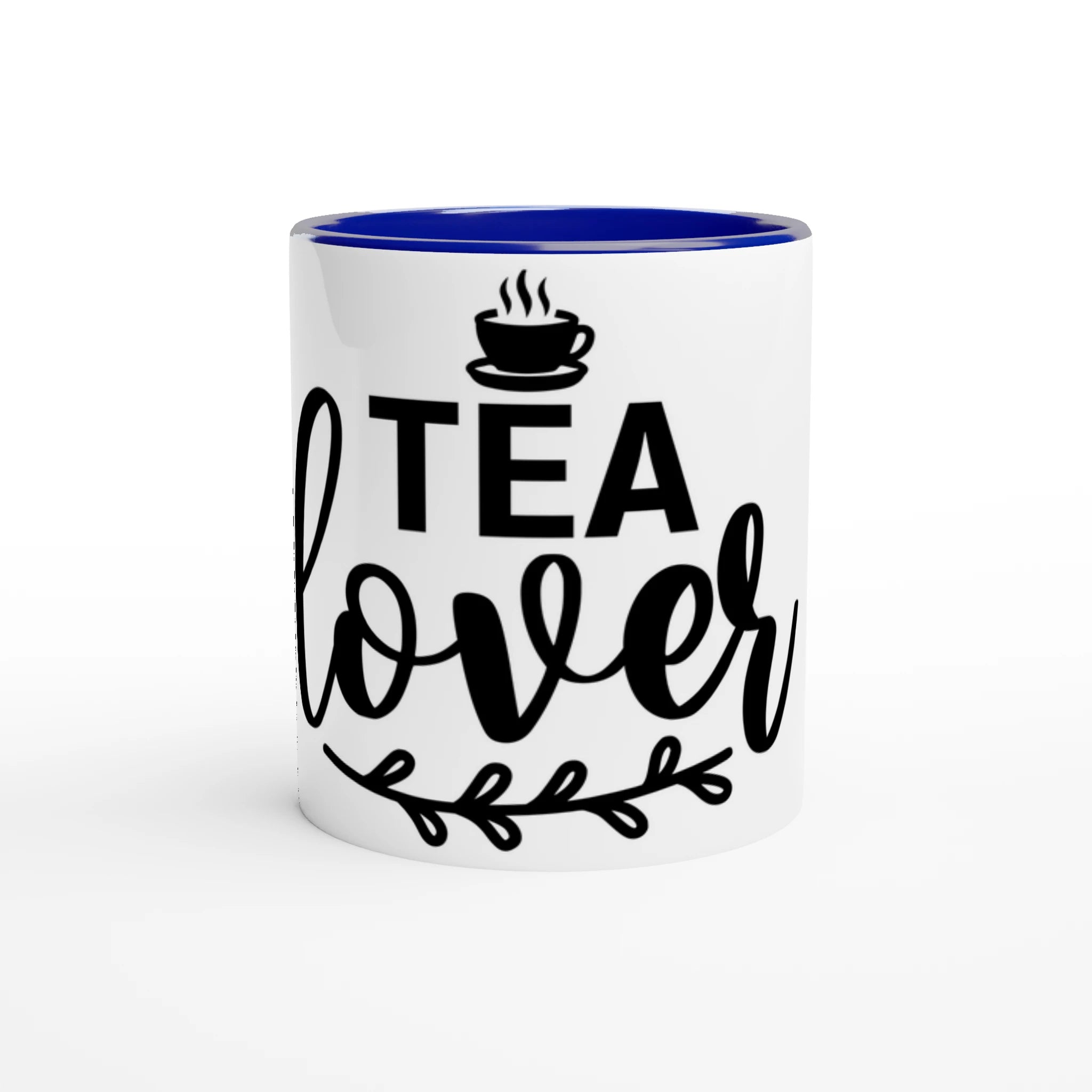 Mug with 'Tea Lover' text and tea cup icon on a white background