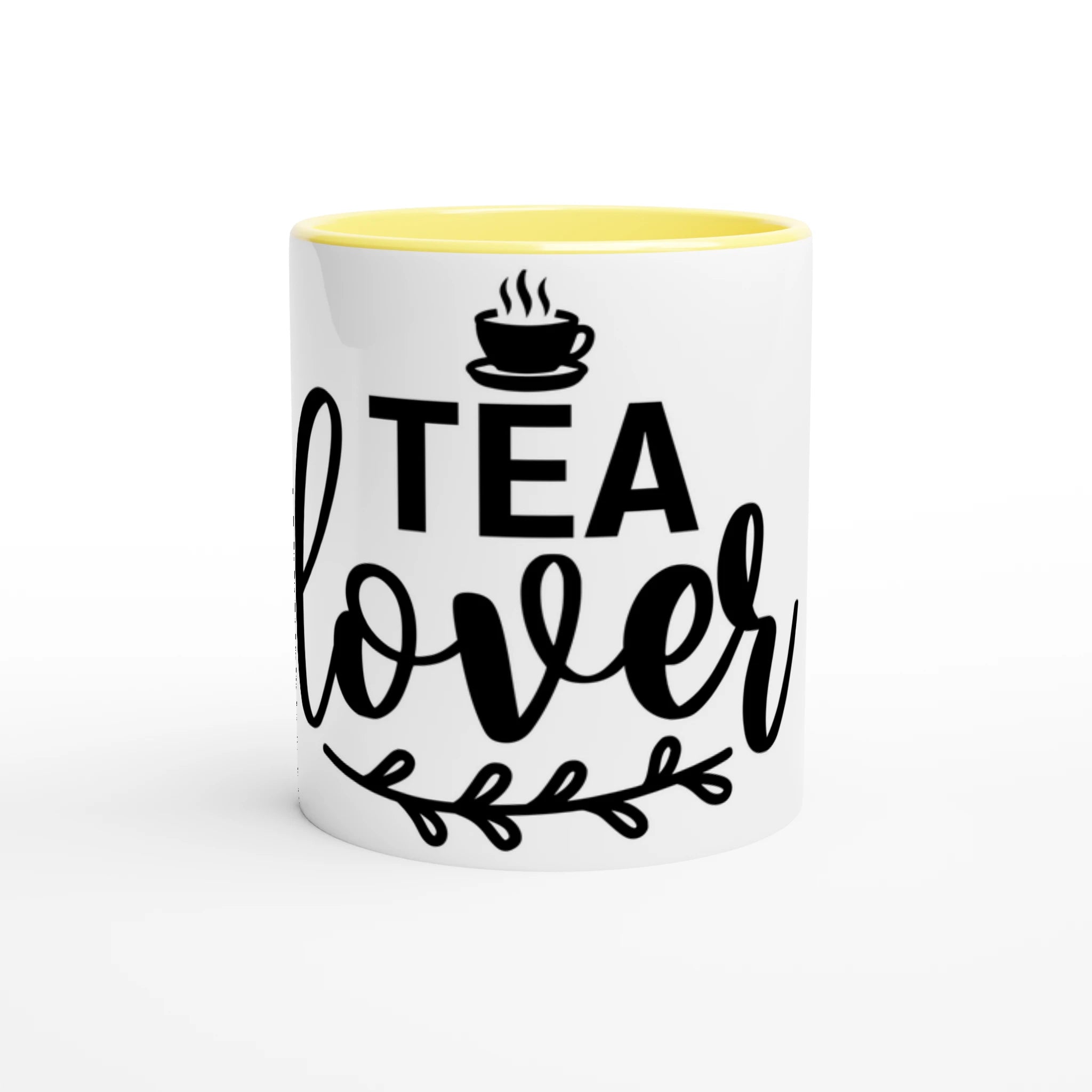Mug with 'Tea Lover' text and tea cup icon on a white background