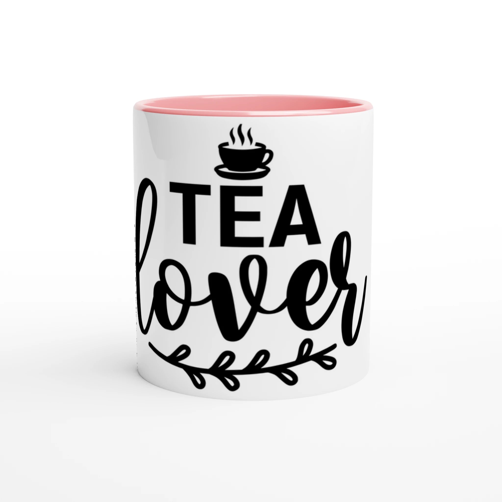 Mug with 'Tea Lover' text and tea cup icon on a white background
