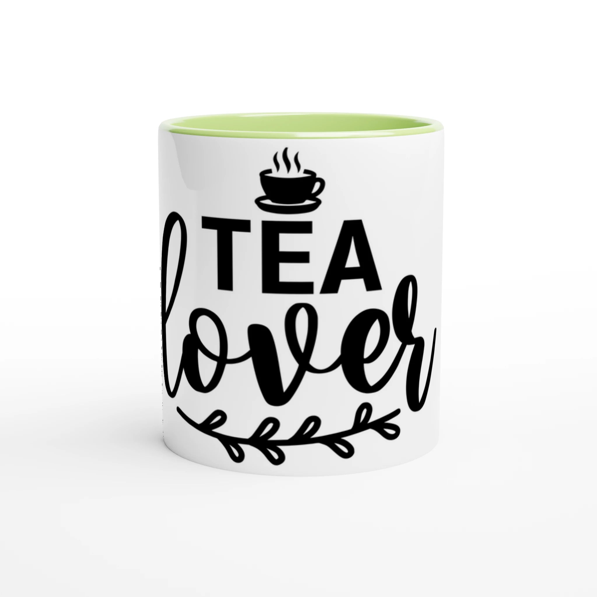 Mug with 'Tea Lover' text and tea cup icon on a white background