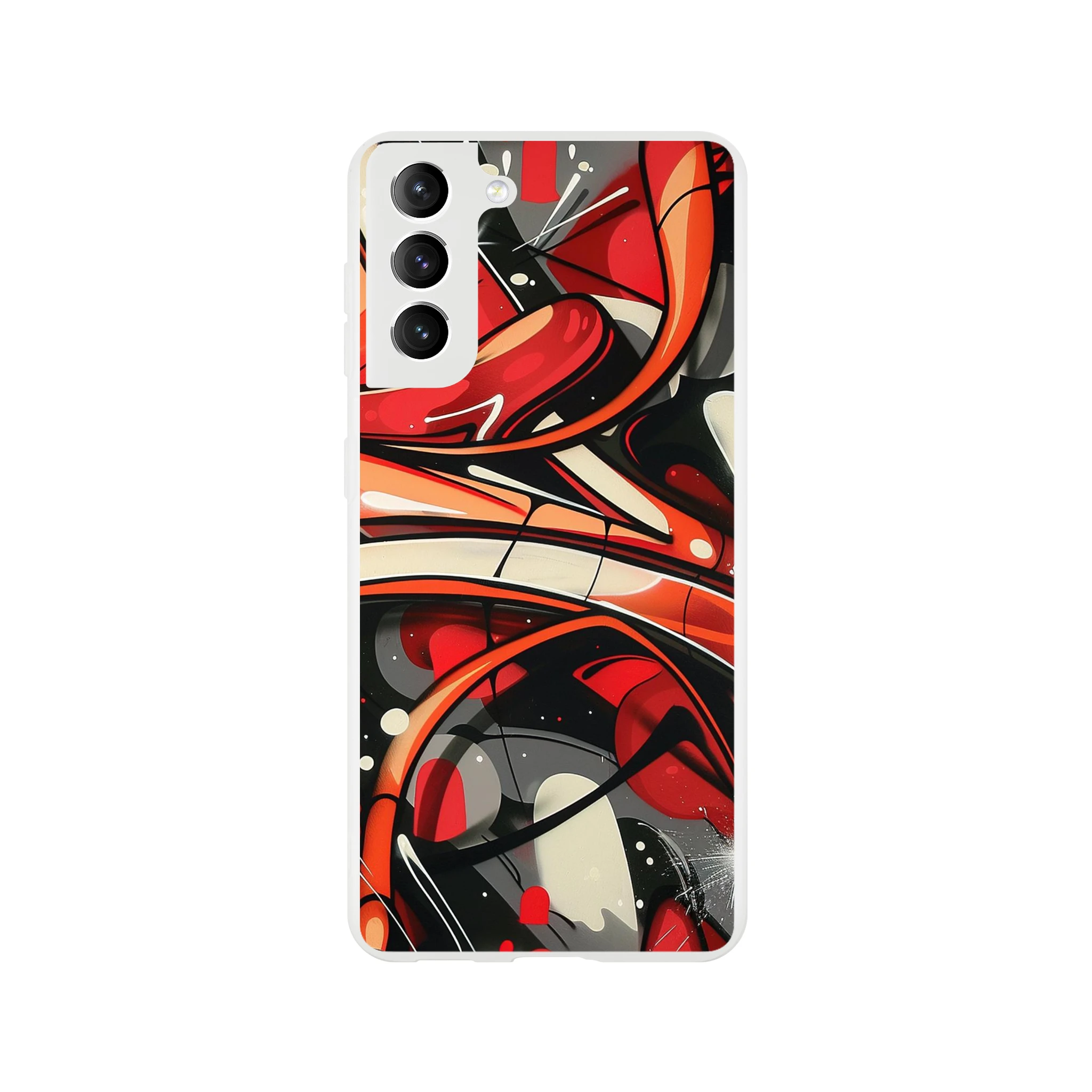 Phone case with abstract design on a white background