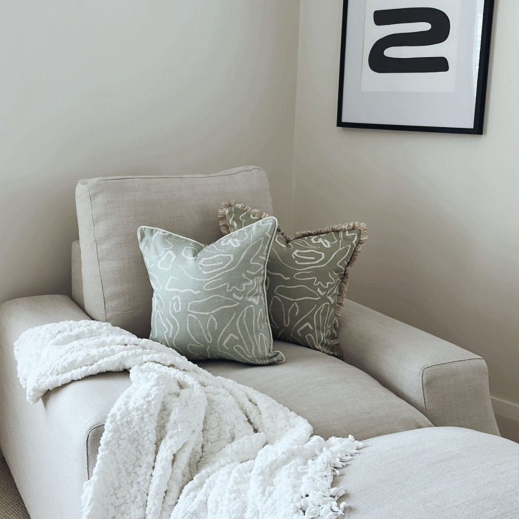 Cushion Cover-With Piping-Playa Seafoam-45cm x 45cm