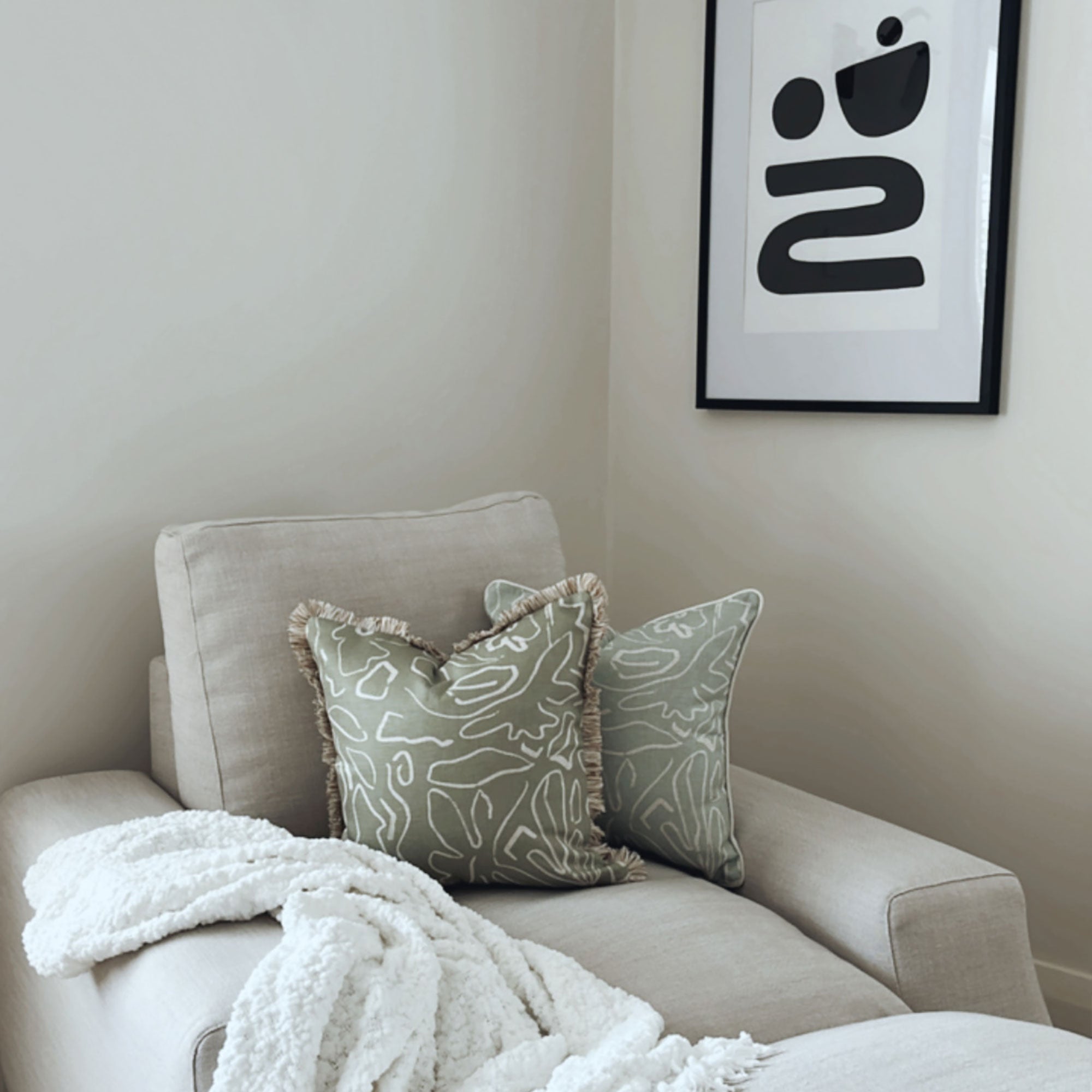 Cushion Cover-With Piping-Playa Seafoam-45cm x 45cm