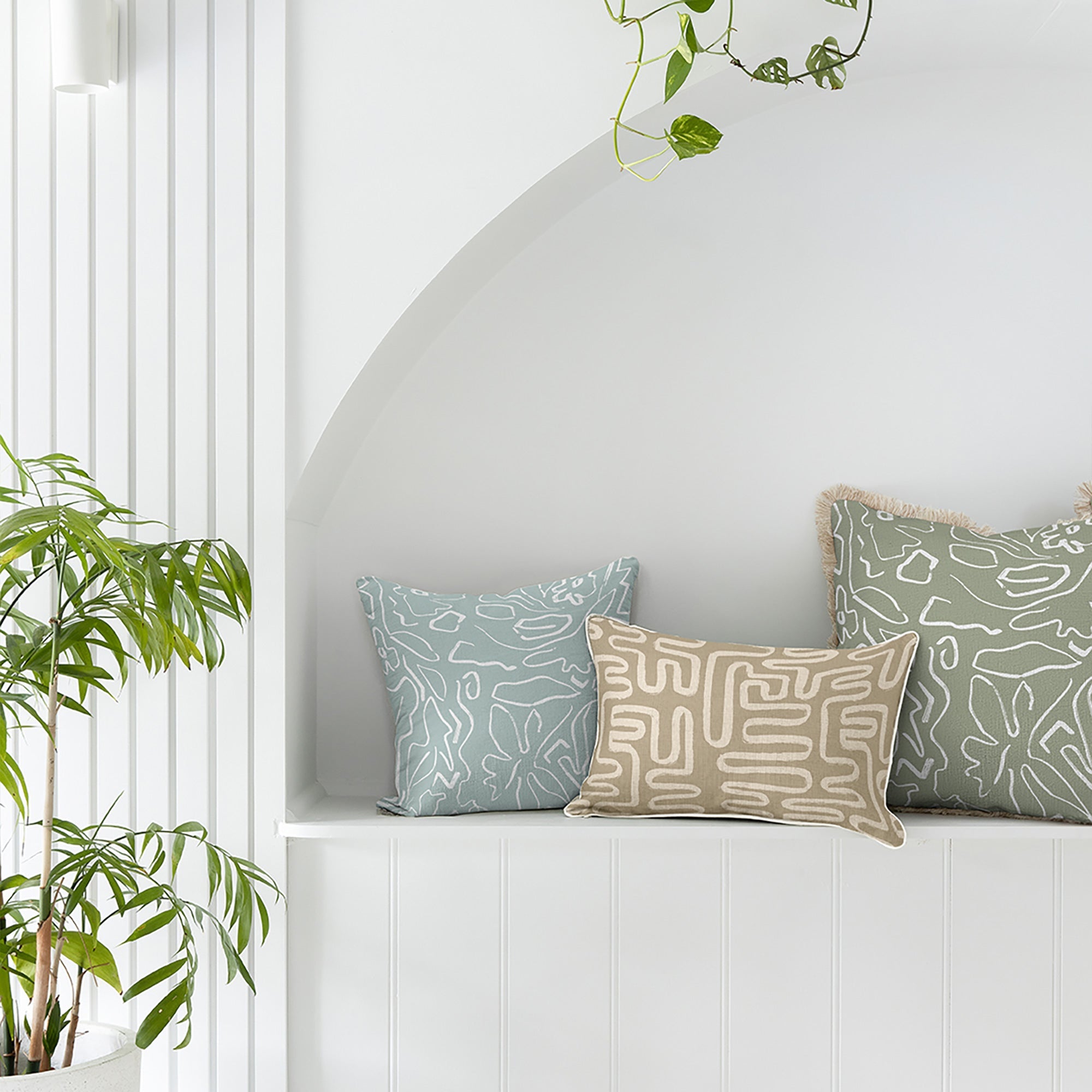 Cushion Cover-With Piping-Playa Seafoam-45cm x 45cm