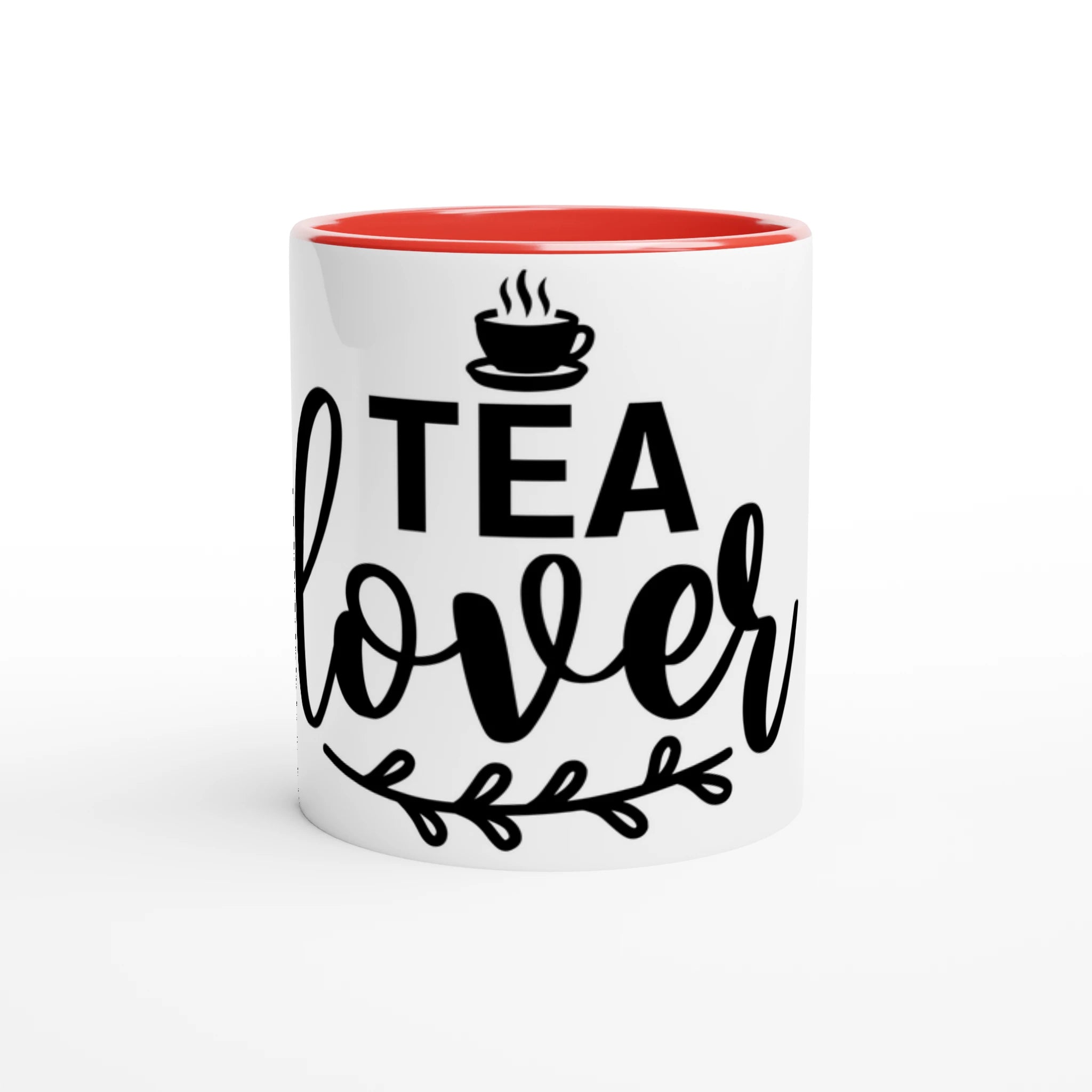 Mug with 'Tea Lover' text and tea cup icon on a white background