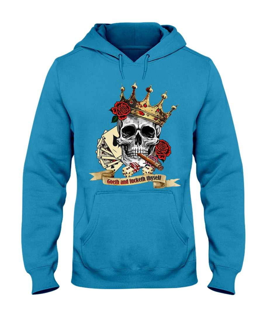 Unisex Skull Crown Cards Hoodie